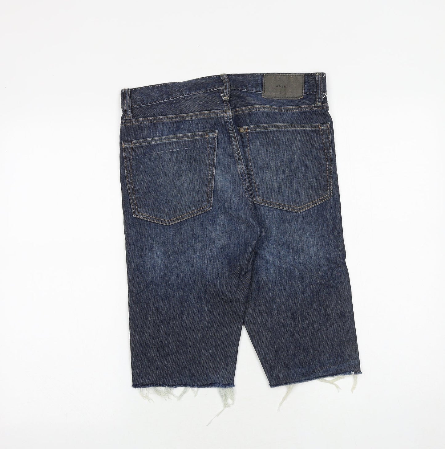 H&M Mens Blue Cotton Chino Shorts Size 29 in Regular Zip