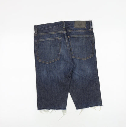 H&M Mens Blue Cotton Chino Shorts Size 29 in Regular Zip