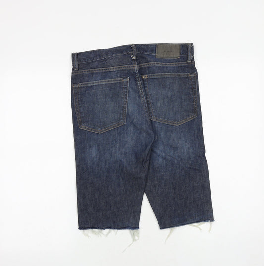 H&M Mens Blue Cotton Chino Shorts Size 29 in Regular Zip