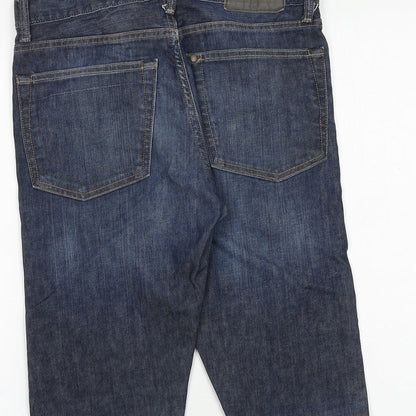 H&M Mens Blue Cotton Chino Shorts Size 29 in Regular Zip