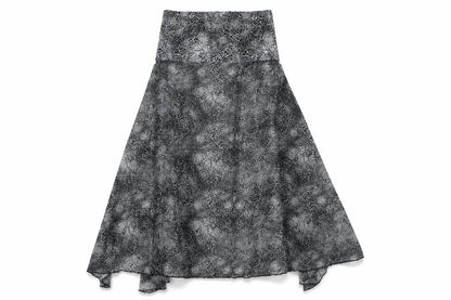 M&Co Womens Grey Geometric Polyester A-Line Size L Off the Shoulder Pullover