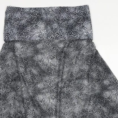 M&Co Womens Grey Geometric Polyester A-Line Size L Off the Shoulder Pullover