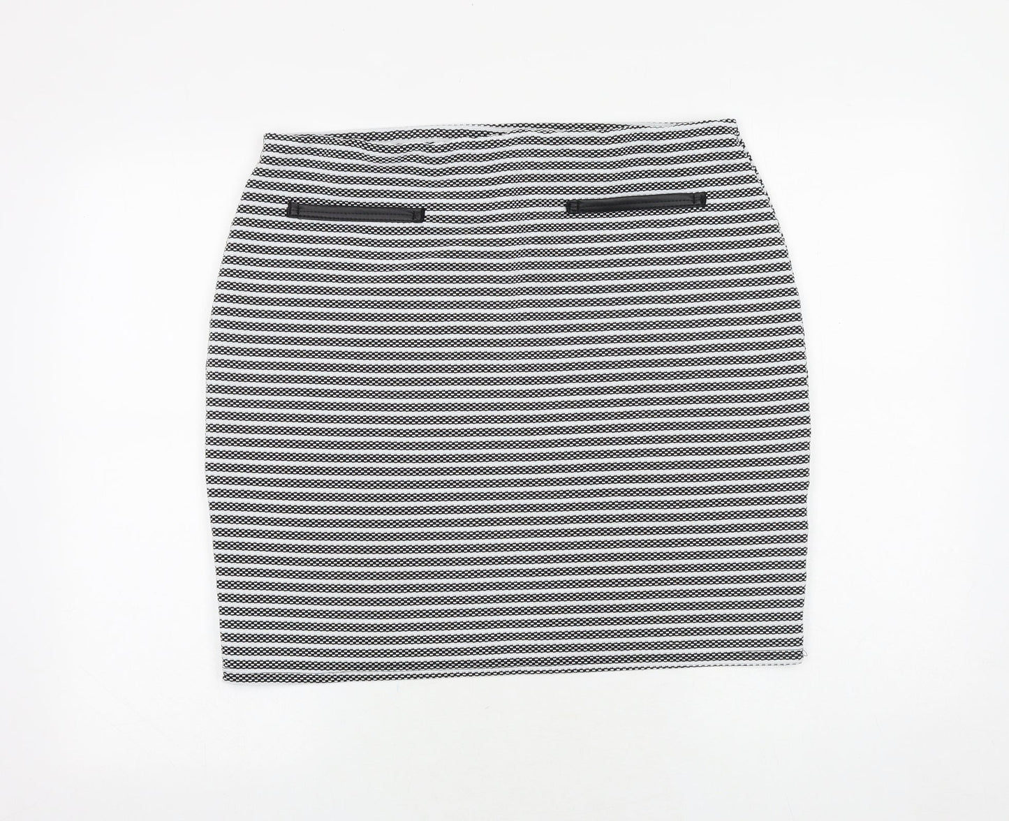 Originals Womens Black Striped Polyester Bandage Skirt Size M