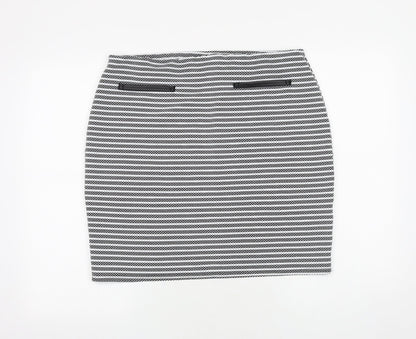Originals Womens Black Striped Polyester Bandage Skirt Size M