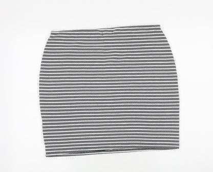 Originals Womens Black Striped Polyester Bandage Skirt Size M