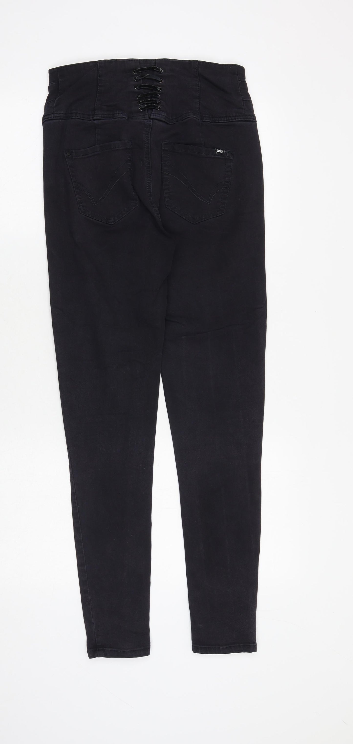 Only Jeans Womens Black Cotton Skinny Jeans Size 28 in Slim Zip