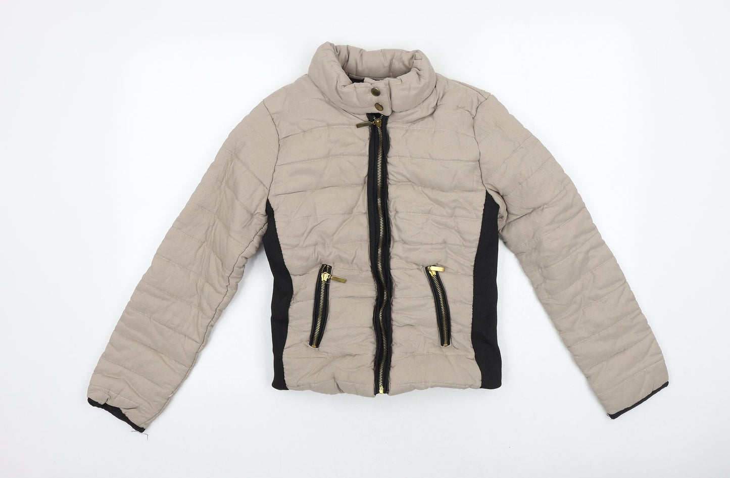 Womens UK Size S Preworn Beige Puffer Jacket