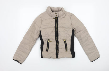 Womens UK Size S Preworn Beige Puffer Jacket