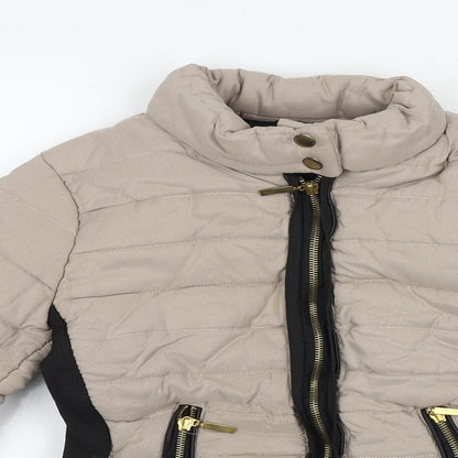 Womens UK Size S Preworn Beige Puffer Jacket