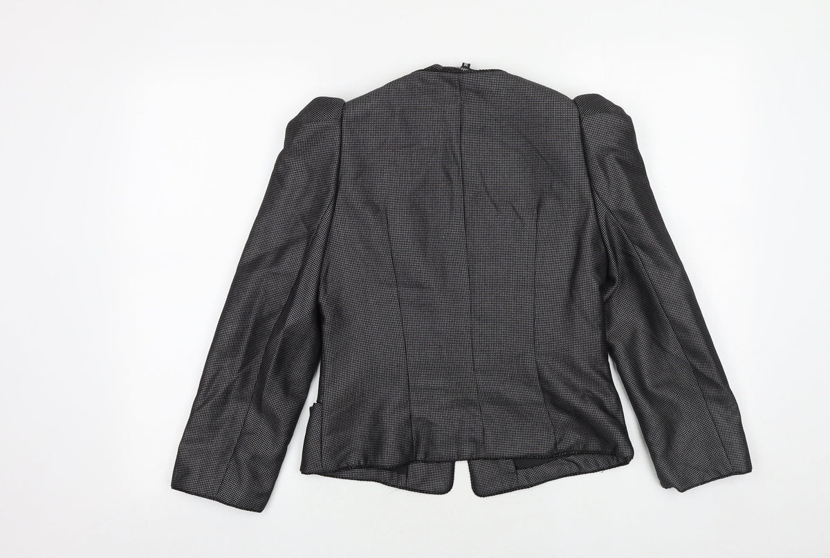 atentif Womens Grey Polyester Jacket Blazer Size 10 - Shoulder Detail