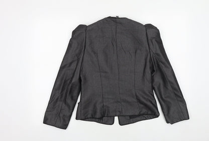 atentif Womens Grey Polyester Jacket Blazer Size 10 - Shoulder Detail