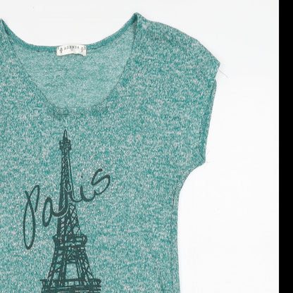 Womens UK Size S Agenda Green Basic T-Shirt