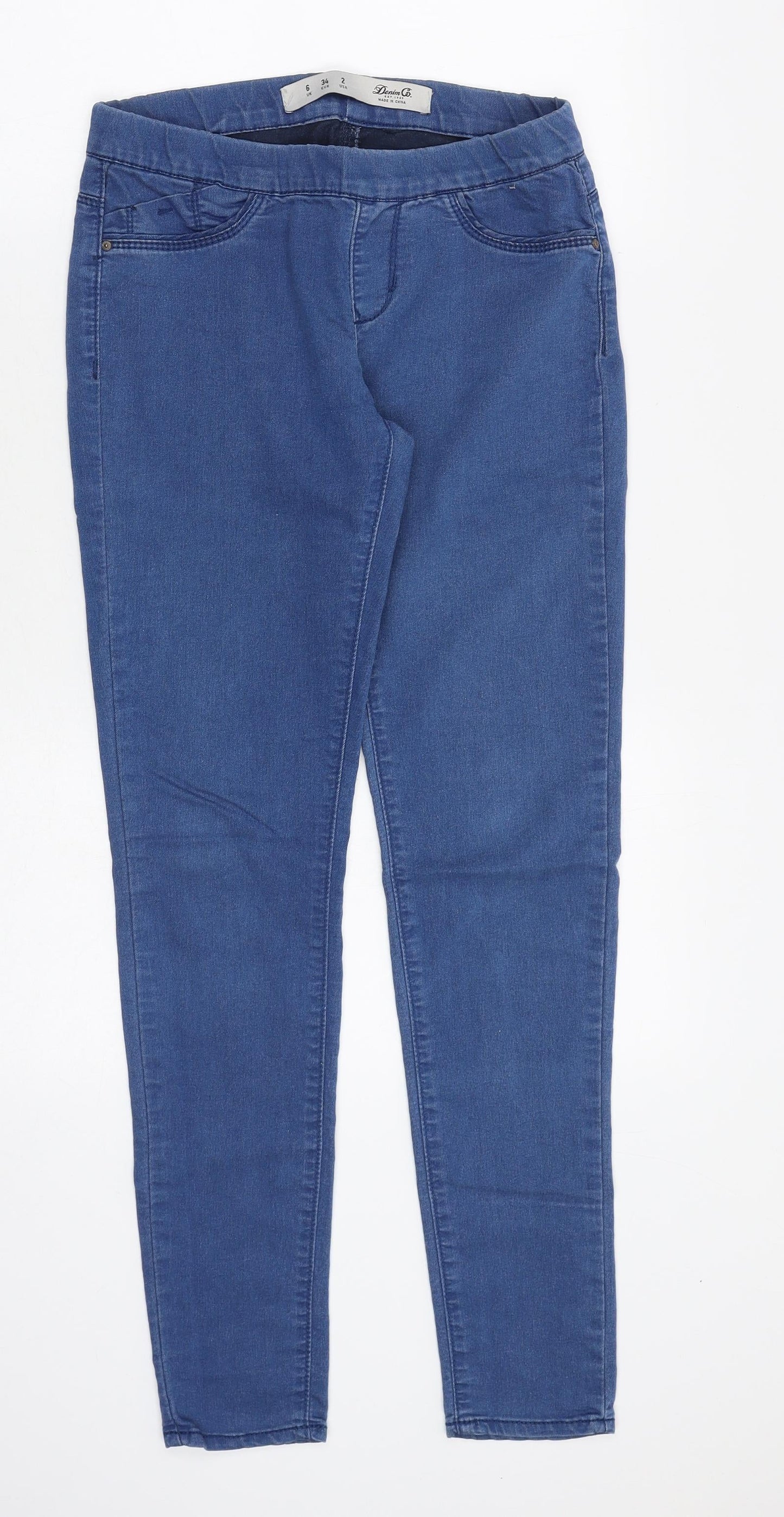 Denim & Co. Womens Blue Cotton Jegging Jeans Size 6 Regular