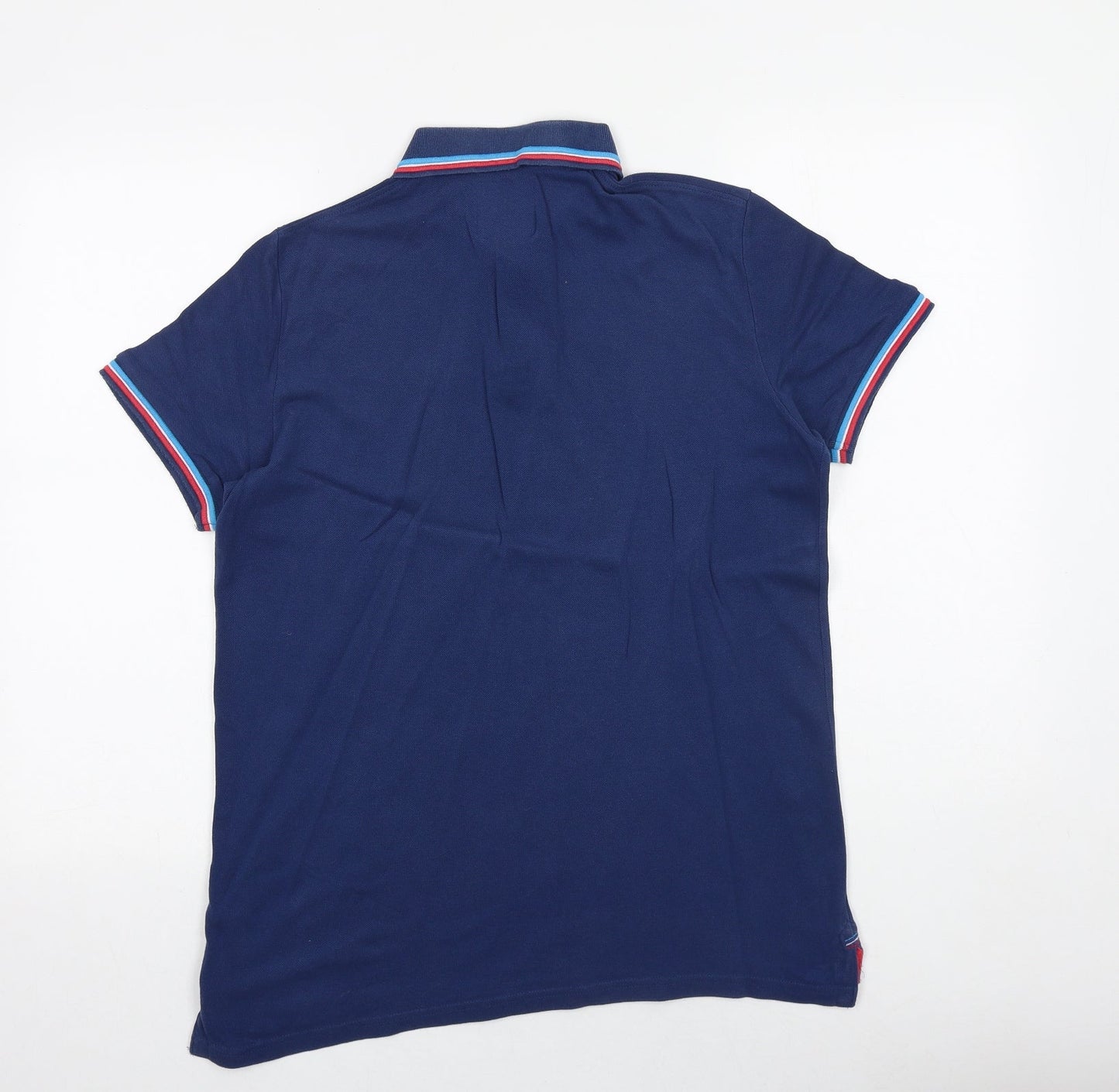 Alcott & Co Boys Blue Polyester Pullover Polo Size L Collared Button