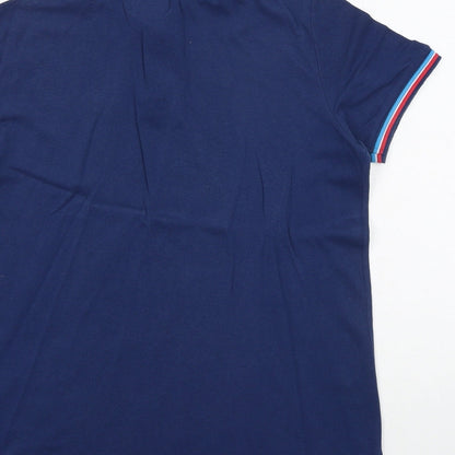 Alcott & Co Boys Blue Polyester Pullover Polo Size L Collared Button