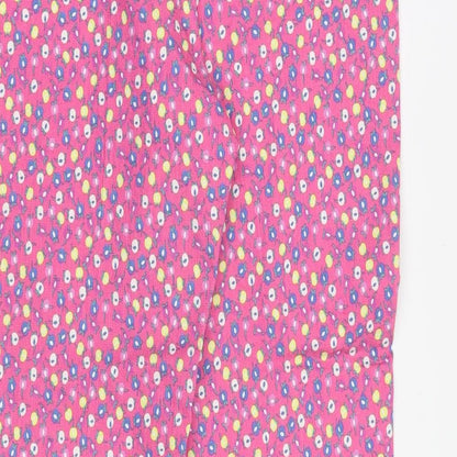French Kiss Womens Pink Floral Polyester Trousers Size 36 in Regular Zip