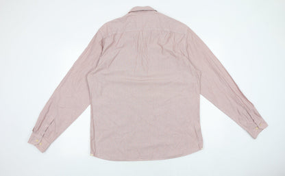 Mens UK Size L Marks and Spencer Red  Button-Up Long Sleeve Casual Shirt