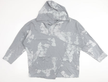 Nabella Womens Grey Geometric Polyester Pullover Hoodie Size S Pullover