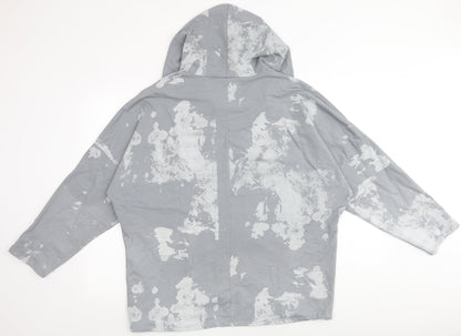 Nabella Womens Grey Geometric Polyester Pullover Hoodie Size S Pullover