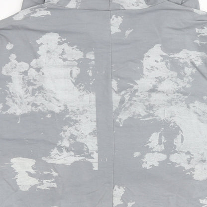 Nabella Womens Grey Geometric Polyester Pullover Hoodie Size S Pullover