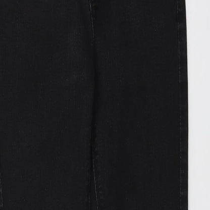 Denim & Co. Womens Black Cotton Skinny Jeans Size 10 L28 in Regular Button