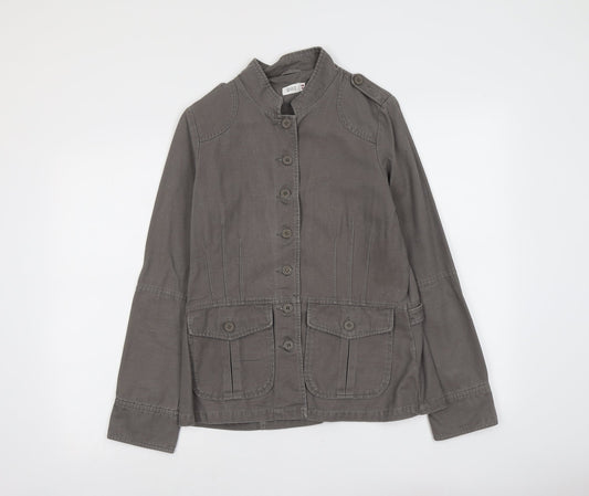 Quiz Womens Grey Jacket Size 10 Button