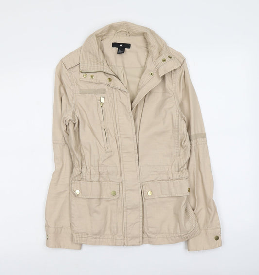 H&M Womens Beige Jacket Size 4 Zip
