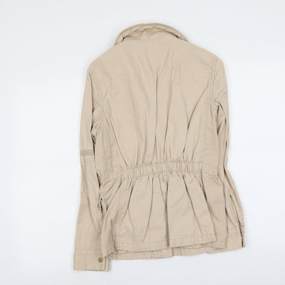 H&M Womens Beige Jacket Size 4 Zip