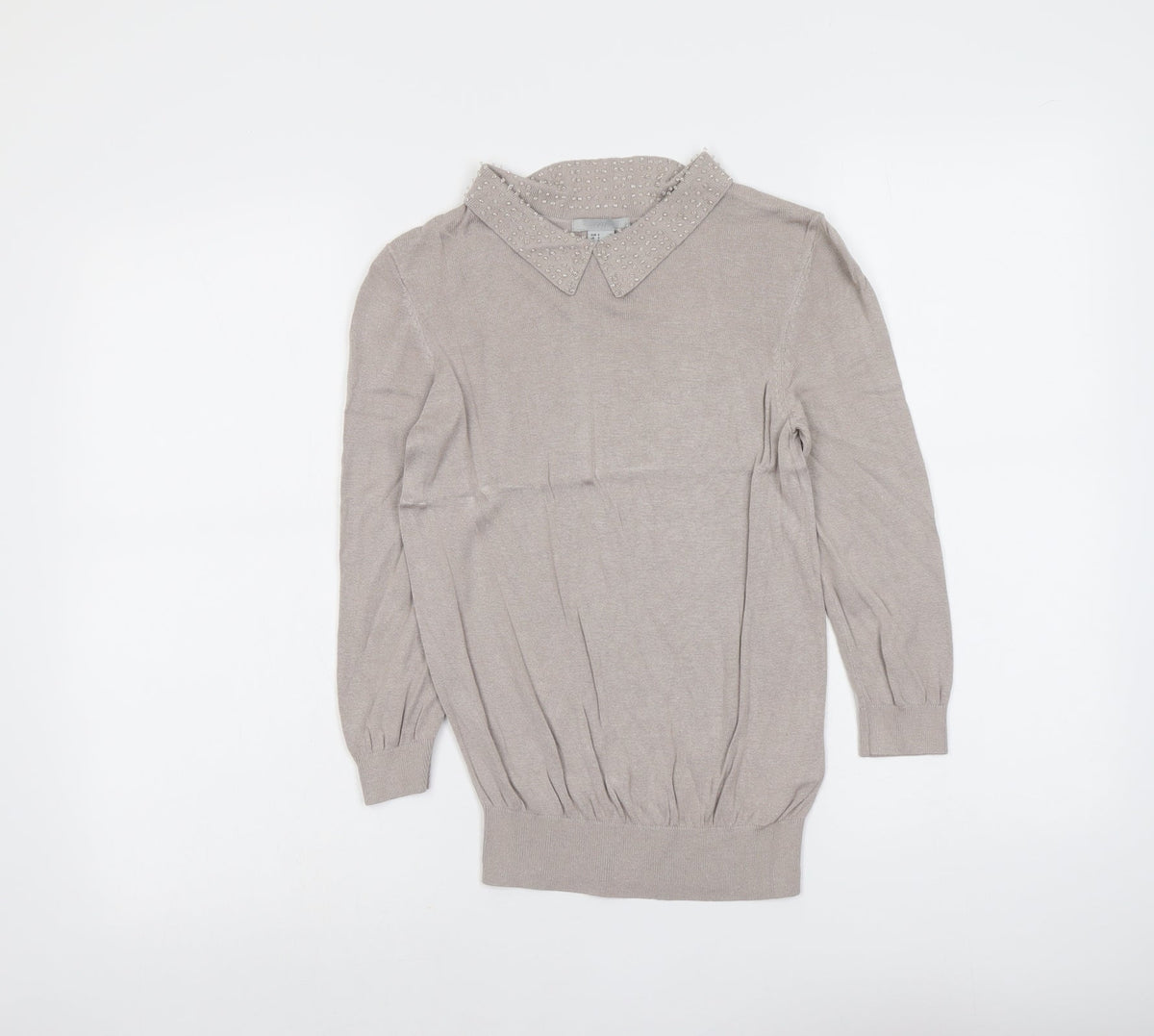 Womens UK Size S H&M Beige Pullover Jumper