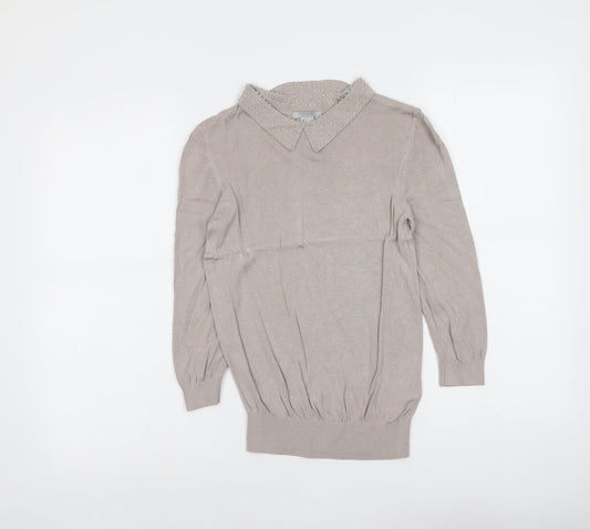 Womens UK Size S H&M Beige Pullover Jumper