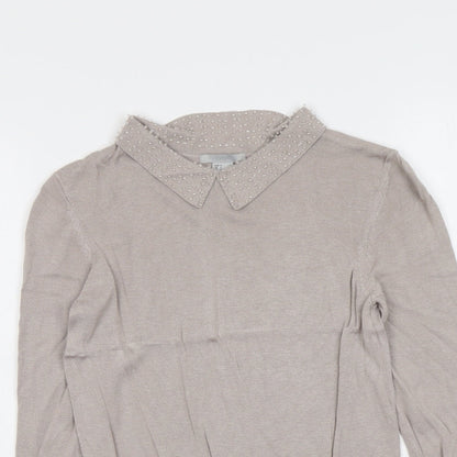 Womens UK Size S H&M Beige Pullover Jumper