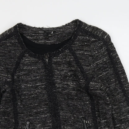 Ann Taylor Womens Grey Geometric Jacket Size M Zip