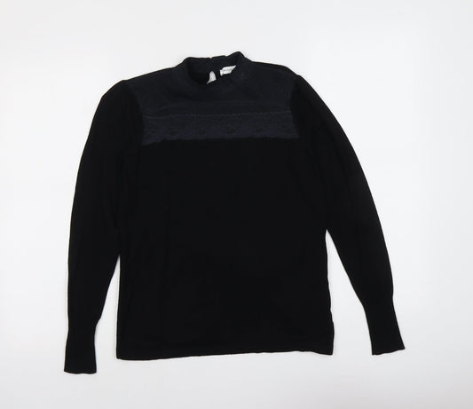 Womens UK Size 10 Warehouse Black Pullover Jumper