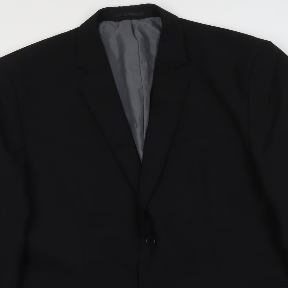 F&F Mens Black Polyester Jacket Suit Jacket Size L Regular