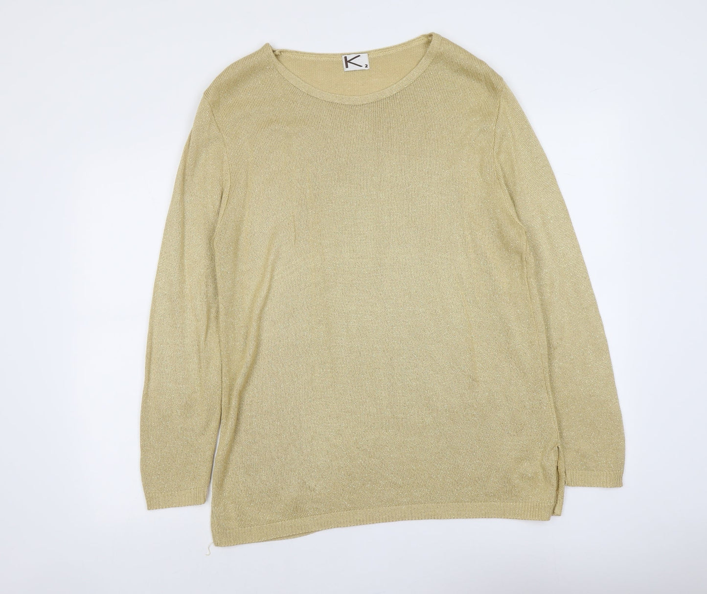 Womens UK Size 8 Preworn Gold Pullover Jumper
