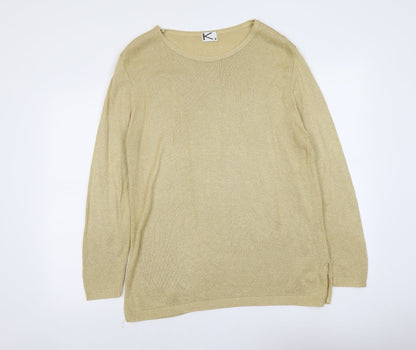 Womens UK Size 8 Preworn Gold Pullover Jumper