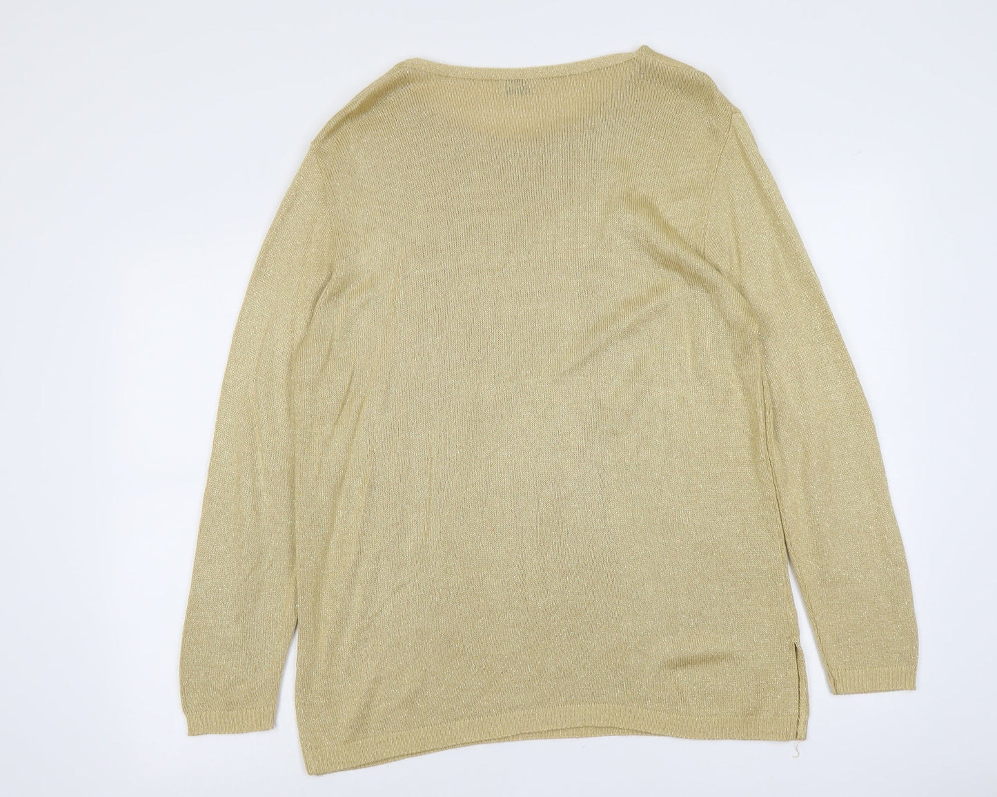 Womens UK Size 8 Preworn Gold Pullover Jumper