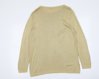 Womens UK Size 8 Preworn Gold Pullover Jumper
