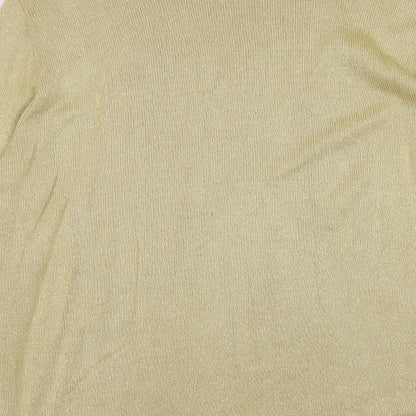 Womens UK Size 8 Preworn Gold Pullover Jumper