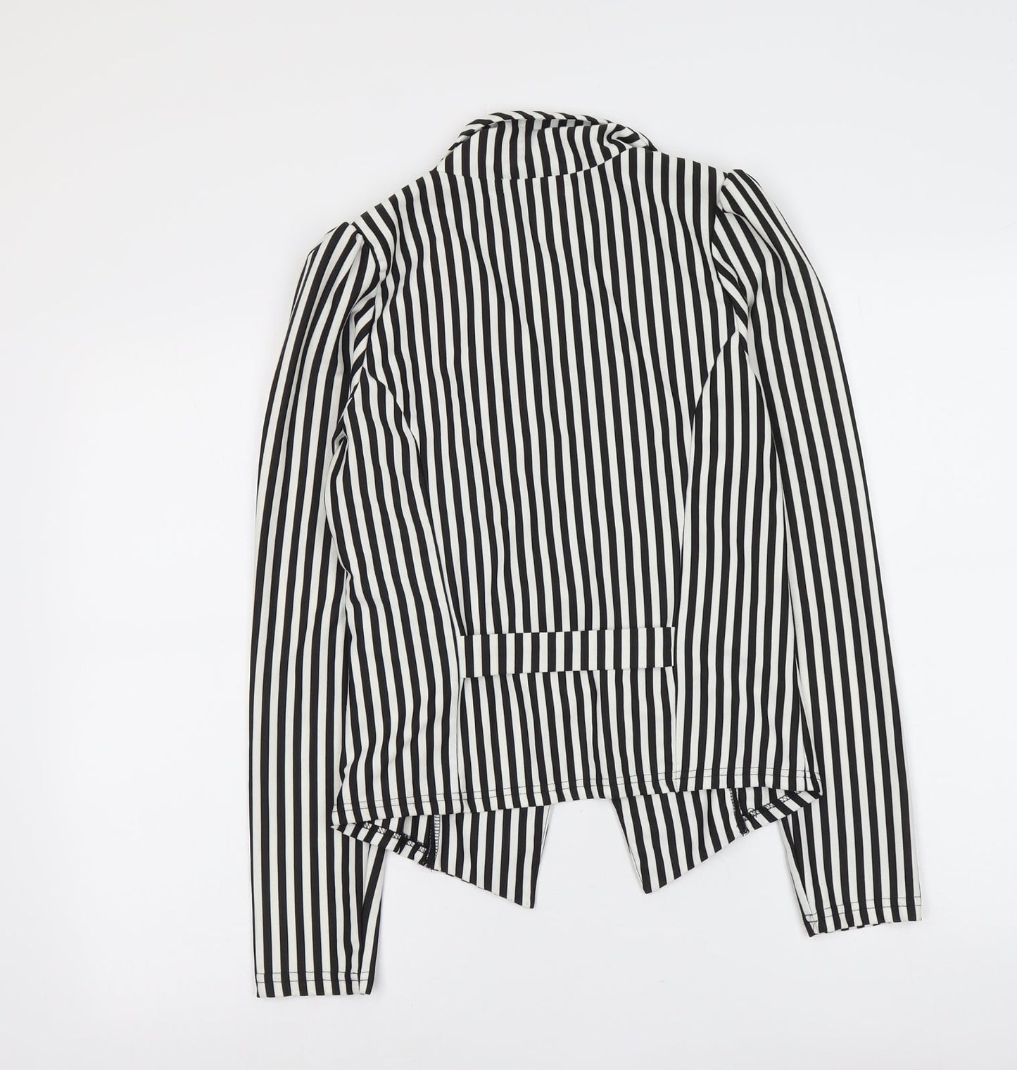 Cameo Rose Womens Black Striped Jacket Blazer Size S Button