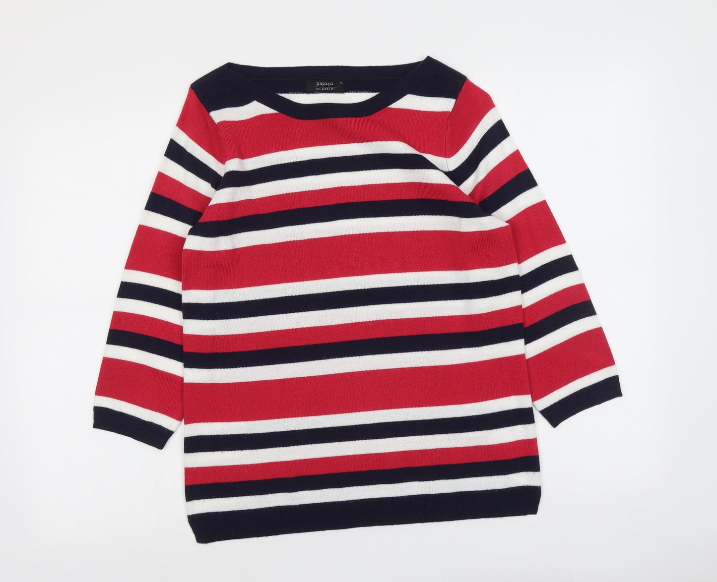 Womens UK Size 12 Papaya Multicoloured Pullover Jumper