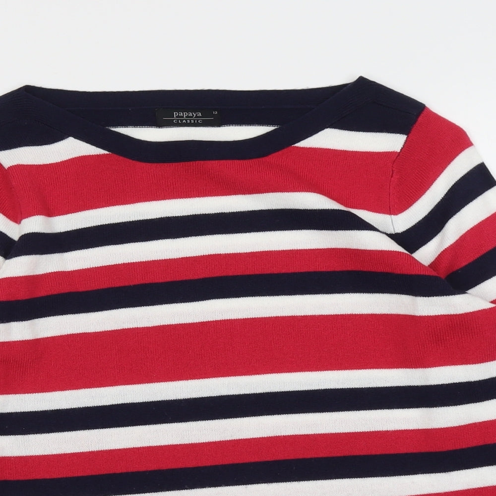 Womens UK Size 12 Papaya Multicoloured Pullover Jumper