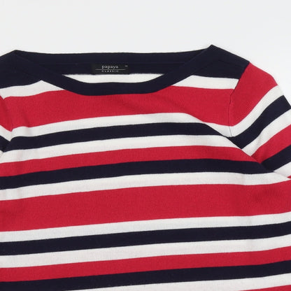 Womens UK Size 12 Papaya Multicoloured Pullover Jumper