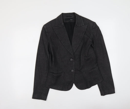 H&M Womens Grey Cotton Jacket Blazer Size 12