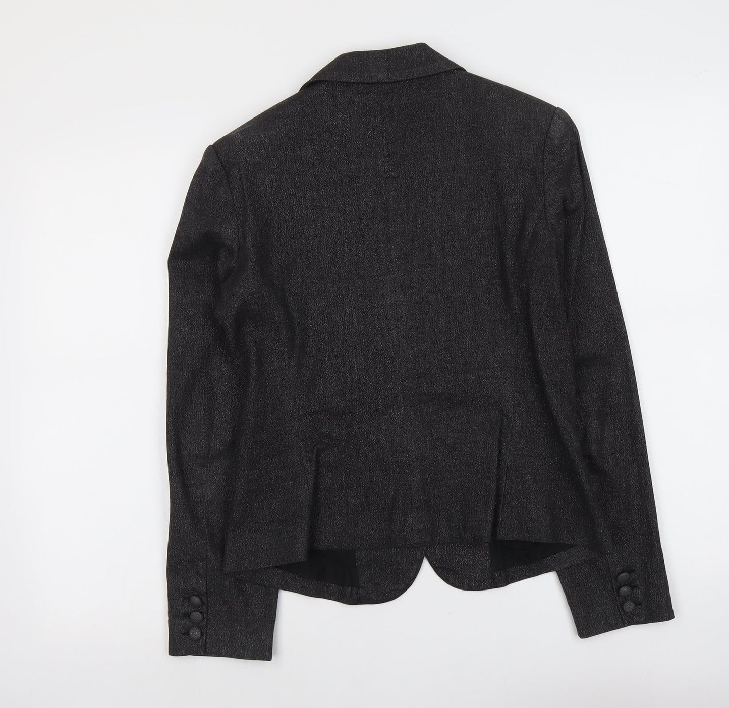 H&M Womens Grey Cotton Jacket Blazer Size 12