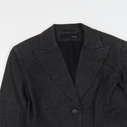 H&M Womens Grey Cotton Jacket Blazer Size 12