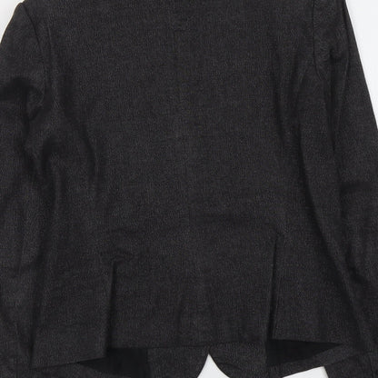 H&M Womens Grey Cotton Jacket Blazer Size 12