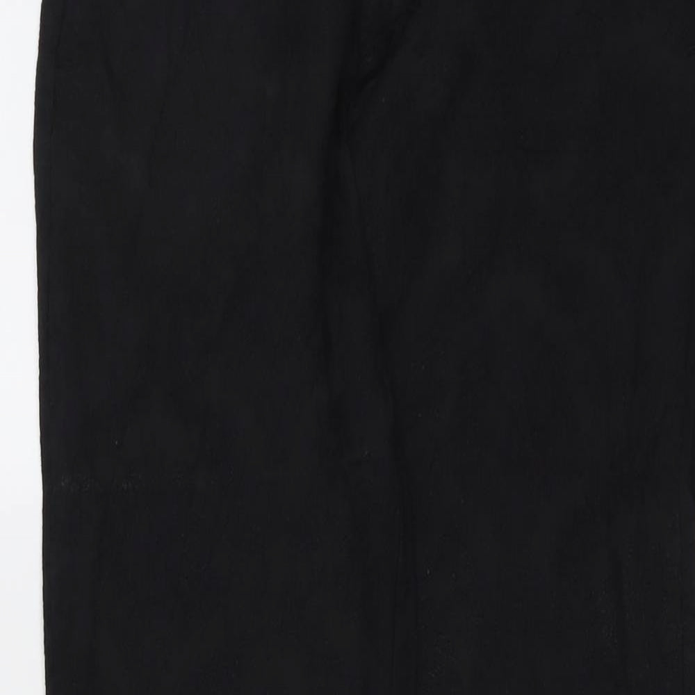 Womens UK Size S Zara Regular Fit Chino Black Trousers