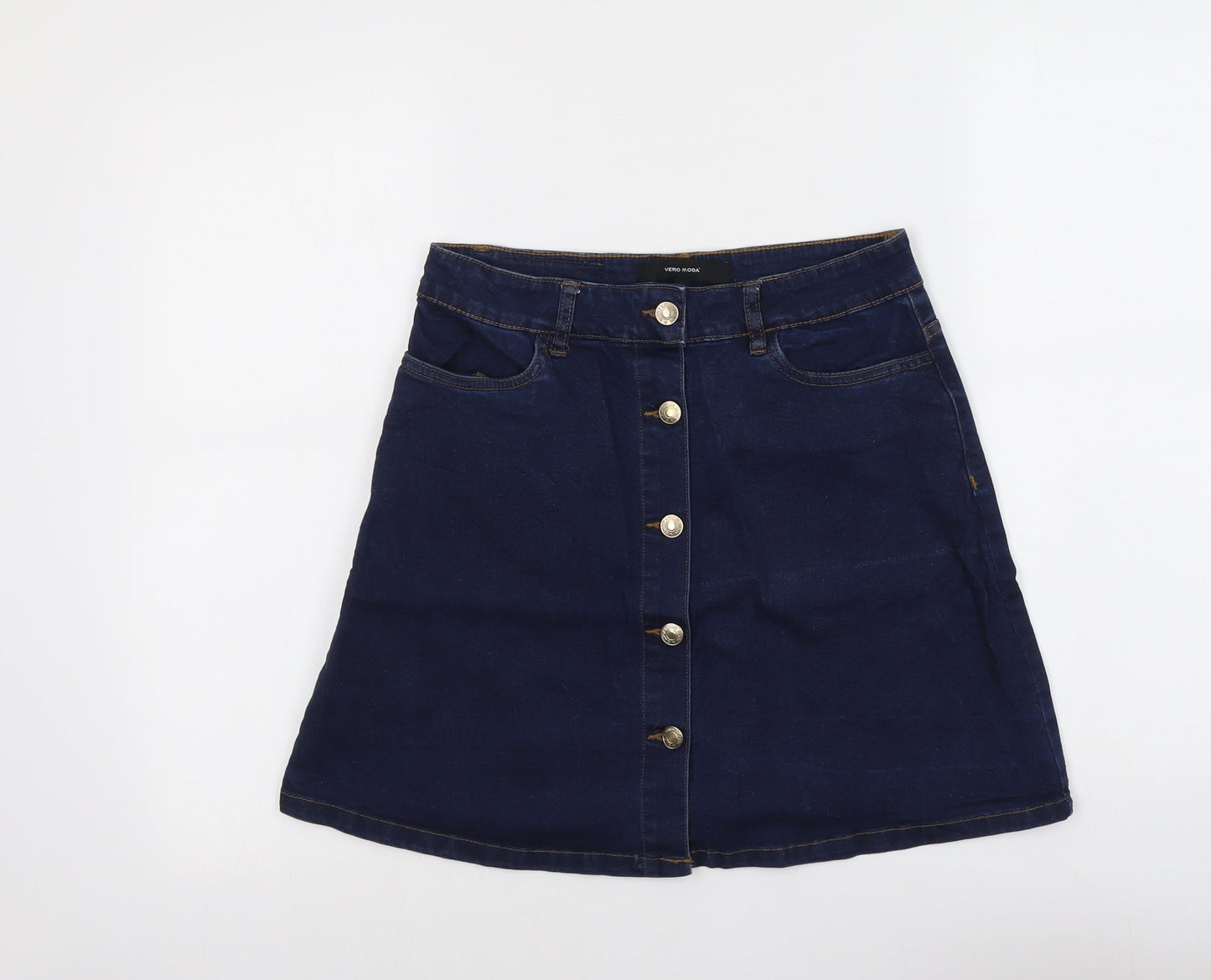 Womens UK Size M VERO MODA A-Line Denim Skirt