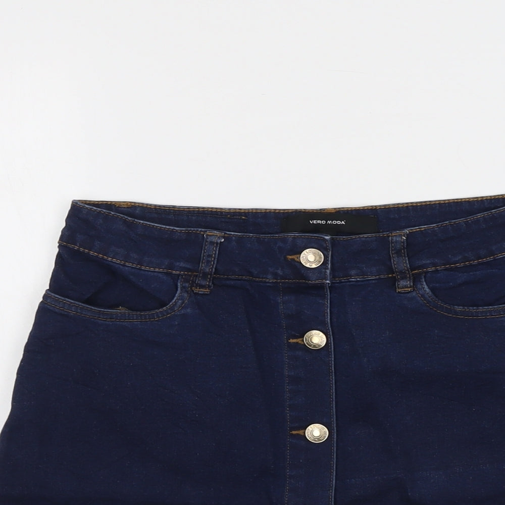Womens UK Size M VERO MODA A-Line Denim Skirt